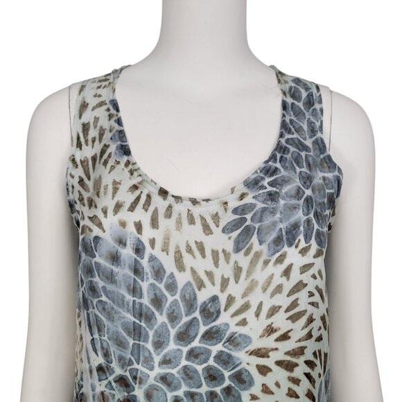 MARIKA CHARLES MA+CH Women Silk Top Abstract Print Sheer Flowy Sleeveless *READ* - Picture 2 of 8